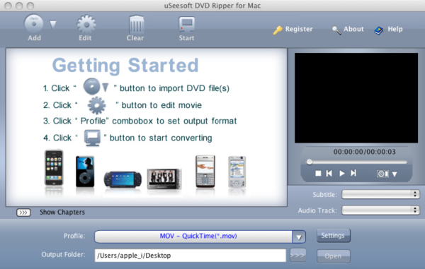 uSeesoft DVD Ripper For Mac