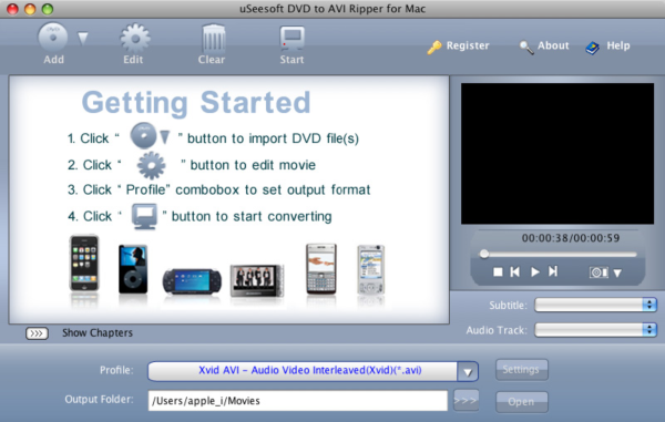 uSeesoft DVD to AVI Ripper for Mac