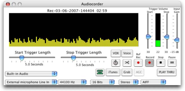 Audiocorder for Mac