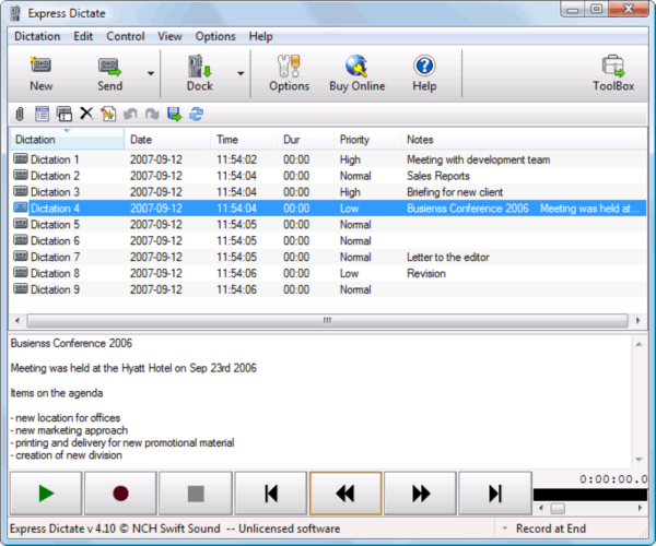 Express Dictate Dictation Recorder