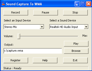 Sound Capture To WMA