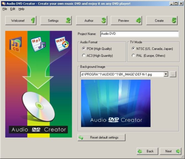 Audio DVD Creator