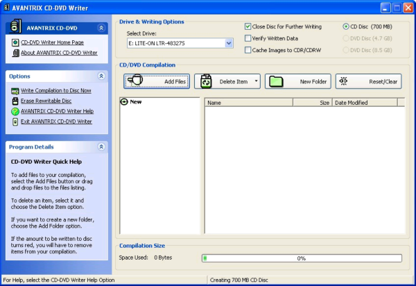 AVANTRIX CD-DVD Writer