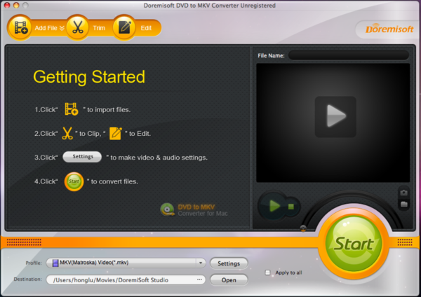 Doremisoft DVD to MKV Converter for Mac