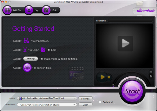 Doremisoft AVCHD Video Converter for Mac