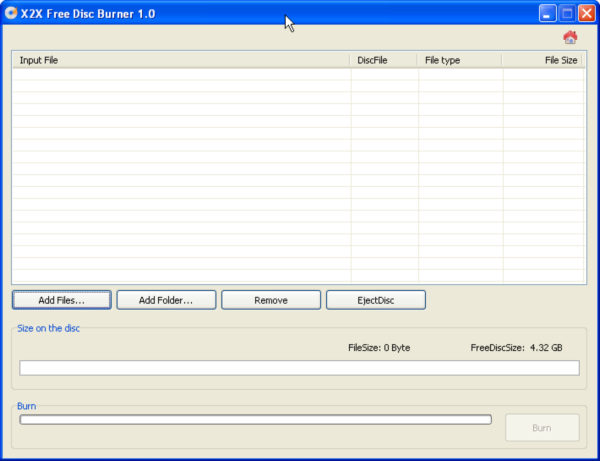 X2X Free Disc Burner