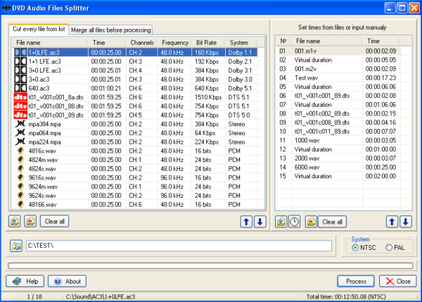 DVD Audio Files Splitter