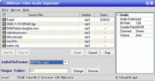 MMshall Video Audio Separator