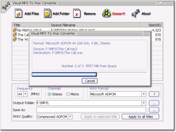 Visual MP3 To Wav Converter
