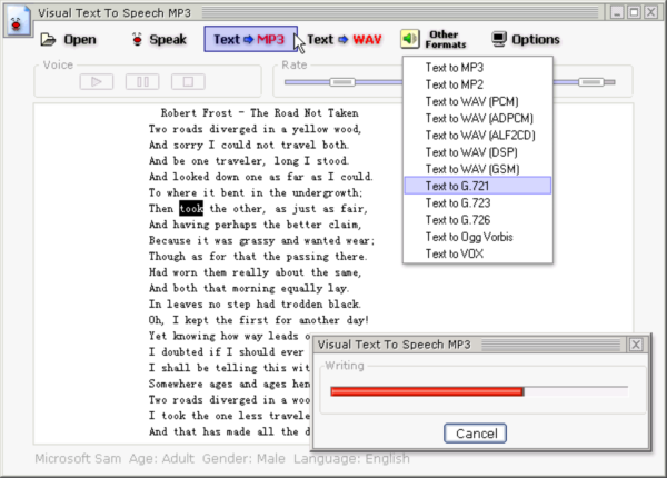 Visual Text To Speech MP3