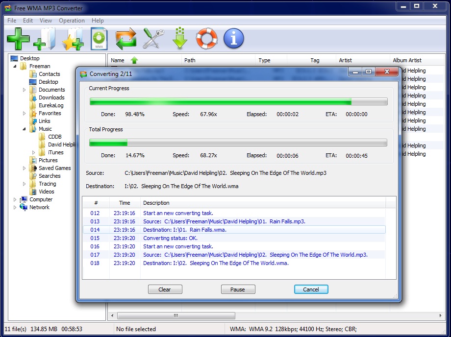 Accmeware Free WMA MP3 Converter 7.6.0 Freeware Download
