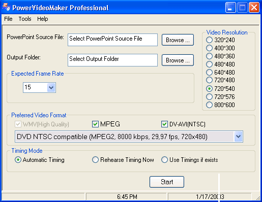 PowerVideoMaker for PowerPoint 2000