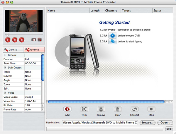 3herosoft DVD to Mobile Phone Converter for Mac