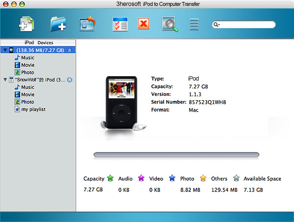 3herosoft iPod to Computer Transfer for Mac