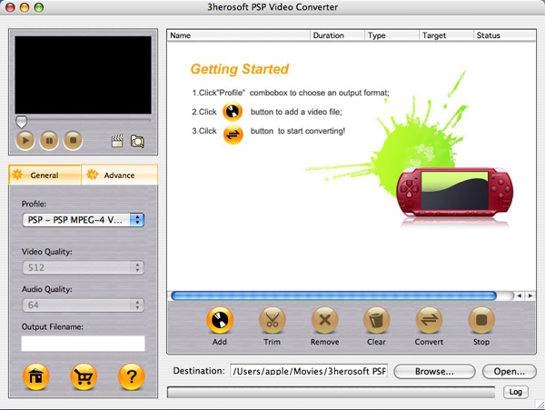 3herosoft PSP Video Converter for Mac