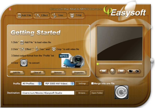 4Easysoft Mac Mod to MPEG Converter