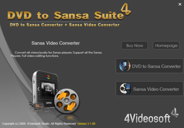 4Videosoft DVD to Sansa Suite