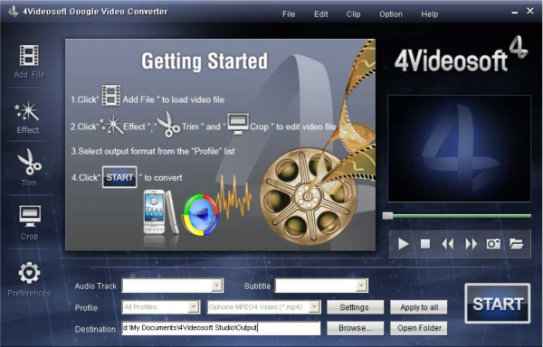 4Videosoft Google Video Converter