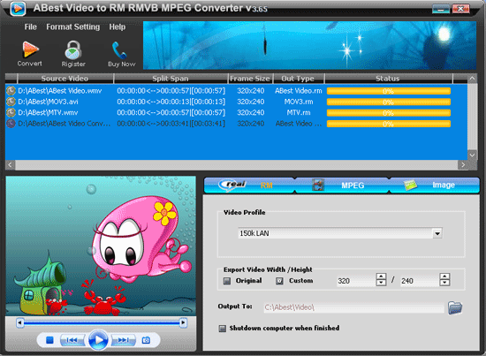 ABest Video to RM RMVB MPEG Converter