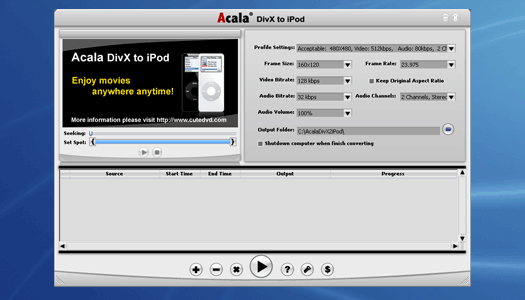 Acala DivX to iPod