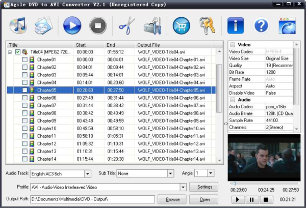 Agile DVD to AVI Converter