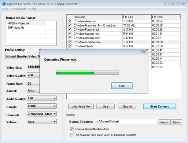 Agood AVI FLV MOV to 3GP Mp4 Converter