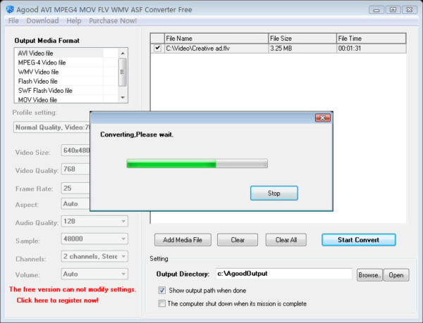 Agood AVI MPEG4 MOV FLV Converter Free