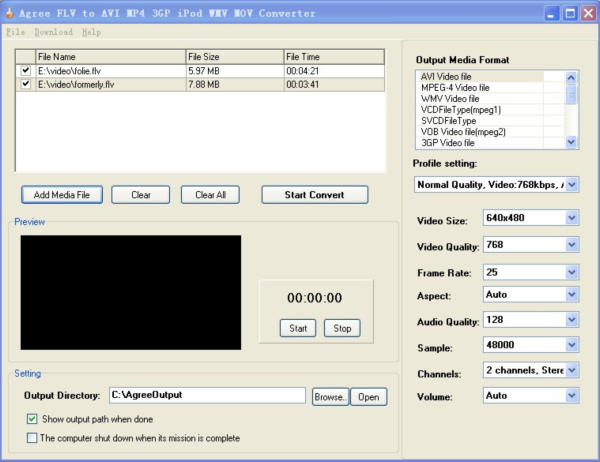 Agree FLV to AVI MP4 3GP iPod Converter