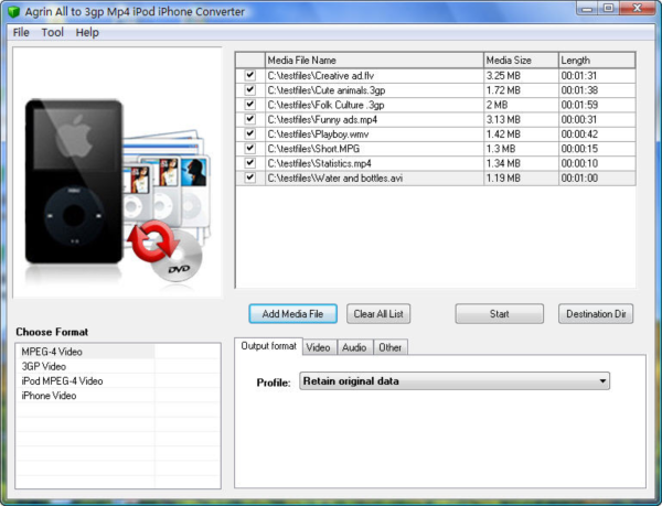 Agrin All to 3gp Mp4 iPod Converter