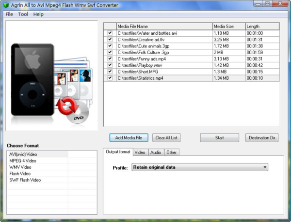Agrin All to Avi Mp4 Flash Swf Converter