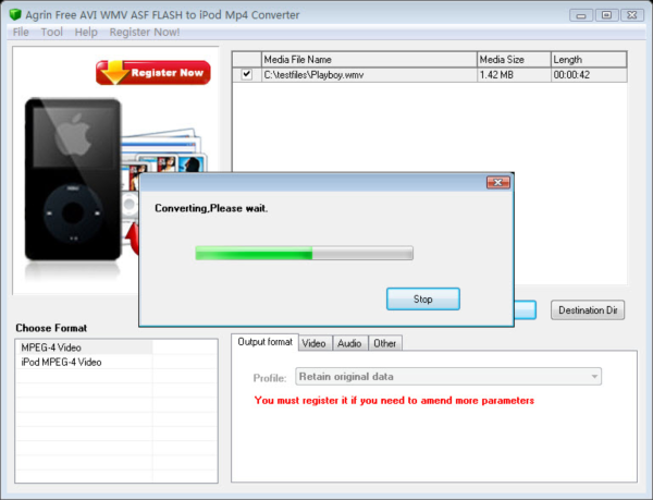 Agrin Free AVI WMV ASF to iPod Converter