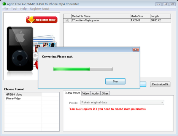 Agrin Free AVI WMV to iPhone Converter