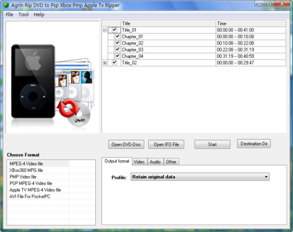 Agrin Rip DVD to Psp Xbox Pmp Ripper