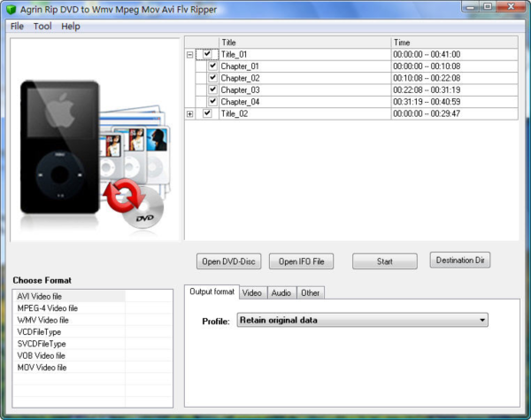 Agrin Rip DVD to Wmv Mpeg Mov Avi Ripper