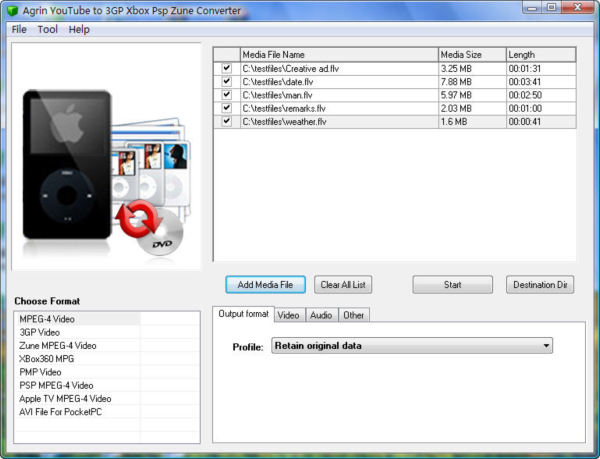 Agrin YouTube to 3GP Xbox Psp Converter