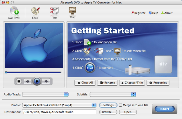 Aiseesoft DVD to Apple TV Converter for Mac