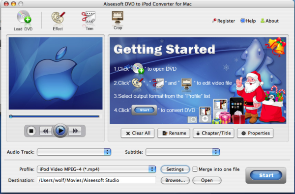 Aiseesoft DVD to iPod Converter for Mac