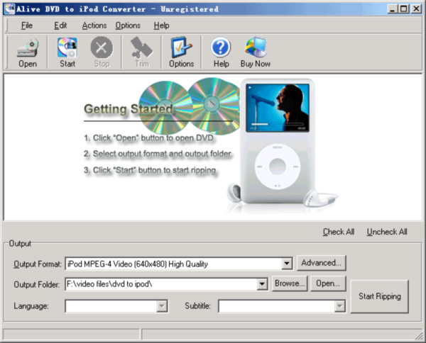 Alive DVD to iPod Converter