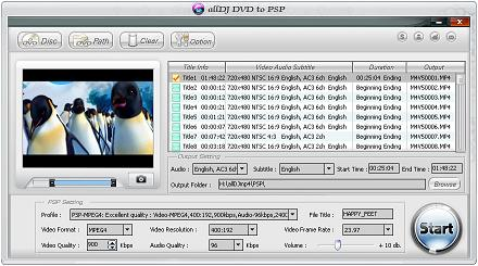 Alldj DVD to PSP Ripper