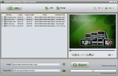 Aneesoft Free iPhone Video Converter