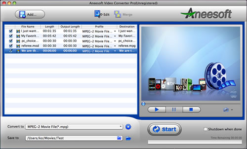 Aneesoft Video Converter Pro for Mac