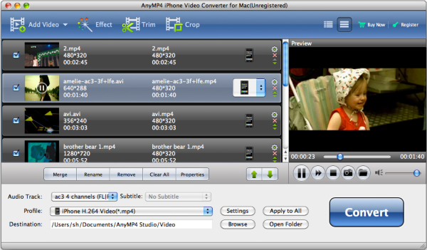 AnyMP4 iPhone Video Converter for Mac