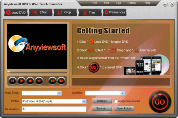 Anyviewsoft DVD to iPod Touch Converter
