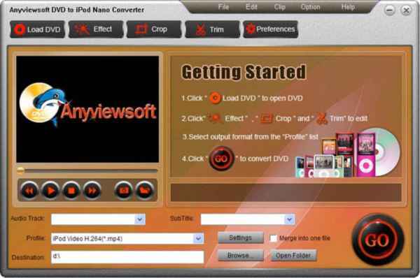 Anyviewsoft Free DVD iPod Nano Converter