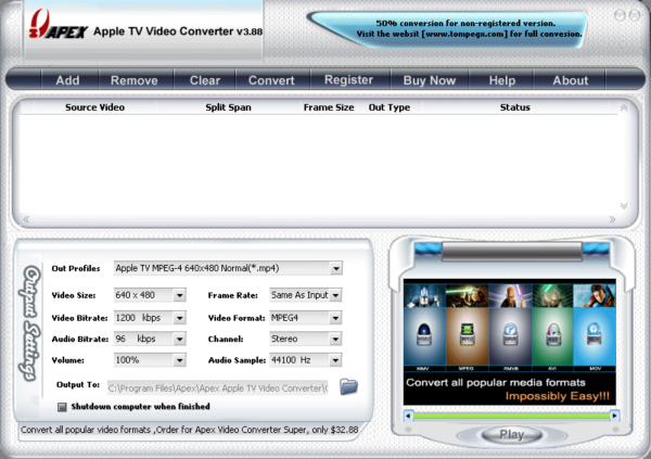 Apex Apple TV Video Converter