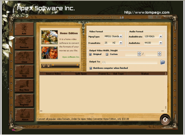 Apex MPEG Video Converter Home Edition