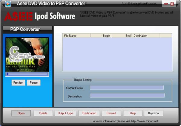 Asee DVD Video to PSP Converter