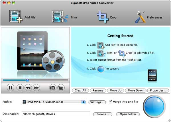 Bigasoft iPad Video Converter for Mac