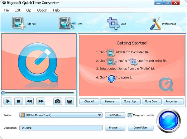 Bigasoft QuickTime Converter