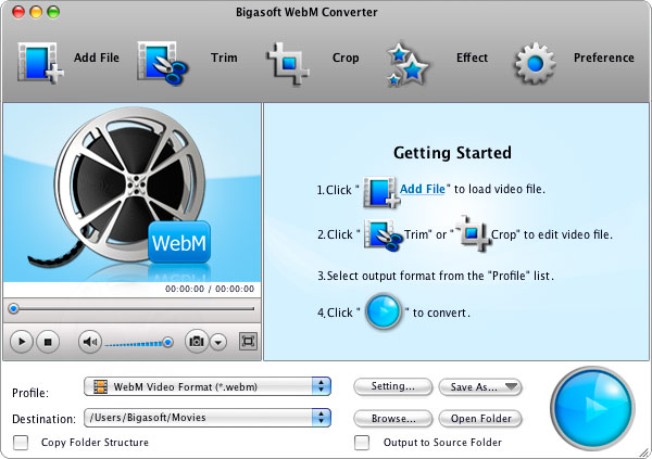 Bigasoft WebM Converter for Mac